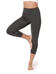 Bellivalini Pantalon 3/4 Capri Harem pour Femme Legging Corsaire Aladdin Ample Pants Fluide Sport Yoga Jogging Pilates pour l'été BLV50-283 (Mélange foncé, M)