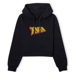 X-Men Retro Logo Women's Cropped Hoodie - Black - L