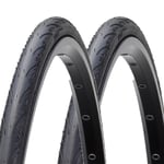 2x Bicycle 700 x 25c BLACK Avanti Road Mountain Bike Cycle BMX MTB Wired TYREs