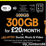 1 X NEW VOXI SIM Card Endless Social Media &Unlimited Calls and Texts UK + EU