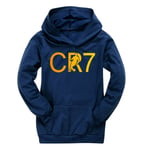 Cristiano Ronaldo Cr7 Hoodie Kostymer Barn Fotboll Hoodies Barn Presenter Marinblå Navy blue 150 cm