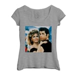 T-Shirt Femme Col Echancré John Travolta Et Olivia Newton Grease Photo De Stars Célébrités Original 3