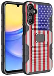 Rugged Hybrid Case with Ring Grip Stand for Samsung Galaxy A15 5G Phone