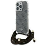 Guess iPhone 16 Pro Mobilskal Crossbody Cord 4G Print - Brun