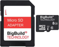 8 Go 80 Mo/S Ultra Rapide Microsd Carte Mémoire Pour Mobile De Doro 5860, 6040, 6820, 8100