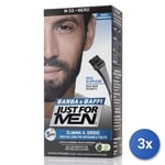 3x Just For Men Beard/Mustache Dye Black