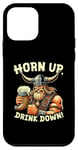 Coque pour iPhone 12 mini Bière Horn Up Drink Down Viking Beer Buvant de la bière Funny Warrior