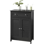 SoBuy FRG238-DG Meuble Bas de Salle de Bain avec Tiroir et Cloison Amovible Meuble de Rangement Buffet Commode – Gris foncé