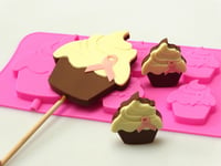 4+1 Charity Cupcake Lolly Chocolate Bar Candy Silicone Baking Mould Wax Resin