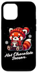 Coque pour iPhone 14 Red Panda Écharpe humoristique avec inscription Merry Christmas Mom Dad Kids