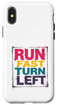 iPhone X/XS Run Fast Turn Left - Funny Track Runner Motivational Fitness Case