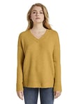 Tom Tailor Denim Women's Cosy V-Neck Sweater, 24674-India Spice Yellow, XS