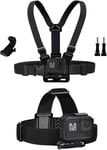 TEKCAM Elastic Chest and Head Harness Compatible with GoPro Hero 11 10 9 8 7/ A