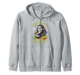 High Spirits for Halloween Skeleton Graphic Tee Men Women Zip Hoodie