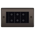 BG Nexus Black Nickel Triple Master Touch Dimmer Switch Black Inserts