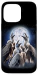 iPhone 14 Pro Max 3 Vultures Howling At The Moon Funny Vulture Bird Carrion Case