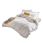 Sonive Housse de Couette 260x240 cm, Taies d'oreiller 65x65 cm*2, Couette 4 Saison 100% Couette en Microfibre, Blanc Lumineux