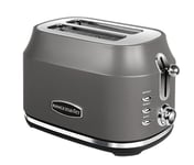 Rangemaster RMCL2S201GY Classic Grey 1kW 2 Slice Toaster with Defrost, Cancel & Reheat Functions, Removable Crumb Tray & 6 Power Levels with 3 Year Guarantee