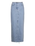 Long Denim Skirt Blue Mango