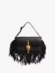 Pre-loved Valentino Fringed Leather Bag, Black