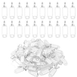 Yangfei 100pcs Clef Porte Étiquettes, Étiquettes Clé à Bagages en Plastique Étiquette Porte Nom avec Fenêtre Porte Étiquettes avec Anneau pour Bureau Hôtel Ecole Voyage (Blanc)