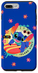 Coque pour iPhone 7 Plus/8 Plus Disney Lilo & Stitch Aloha Island Vibes Floral Tropical Logo