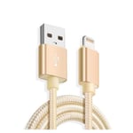 Cable Lightning pour iPhone 7-iPhone 7 Plus-iPhone SE 2022 - Nylon Or 1 Mètre - Yuan Yuan