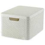 Storage Box with Lid Style L 30L Creamy White Curver