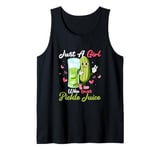 Just A Girl Who Loves Pickle Juice Fitness Vegan Cucumber Tank Top