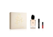 Emporio  Armani Si Gift Set, 50ml +2ml Volume Mascara & 1.5ml Velver Lip Colo...