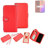 2in1 cover wallet + bumper for Motorola Moto G7 Plus Phone protective Case red