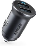 Chargeur Voiture Allume-Cigare Usb Powerdrive 2 En Alliage Métallique Avec 2 Ports Usb 24w 4.8a Et Led Pour Iphone Xr/Xs/Max/X/8/7/Ipad Pro/Air 2/Mini,Galaxy,Htc Etc..[Y453]