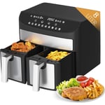 Royalty Line Dobbelt Airfryer 2x 3.8L / 2400W - 65⁰C - 230⁰C - Med timer