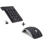 Pack Peripherique pour PC ASUS (Souris Pliable Optique Sans Fil + Pavé numerique Sans fil 18 Touches) (NOIR)