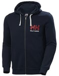 Helly Hansen Mens HH Logo Full Zip Hoodie, M, Navy