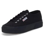 SUPERGA Unisex 2740 Platforms Oxford Flat, Full Black, 4 UK