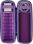 Étui de Voyage Rigide Housse Cas pour ue Ultimate Ears ue BOOM 3 Enceinte Bluetooth par - Noir exterieur, Violet interieur - Taille unique