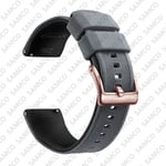 (18mm Smokey Black 2)Nopeasti vapautuva kumikellon ranneke Silikoni kellon ranneke Huawei Samsung Garmin kellon vaihtoranneke - kellon rannekkeet