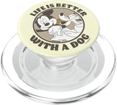 Disney Mickey & Pluto Sepia Tone Life Is Better With A Dog PopSockets PopGrip pour MagSafe