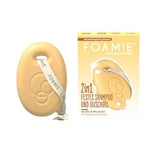 Foamie Shampoing solide 2 en 1 et gel douche au lait d'amande vanille - Pour cheveux et corps - Avec huile d'amande et parfum de vanille - pH neutre pour la peau - Végétalien et sans plastique - 80 g