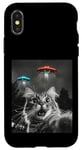 Coque pour iPhone X/XS Maine Coon Cat Selfie avec Alien OVNI Homme, Femme, Enfant