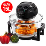 Halogen Convection Oven Electric Air Fryer High Rack, Low Rack & Tongs 15L MAX