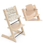 Stokke Tripp Trapp matstol i bok + dyna + babyset/bygel