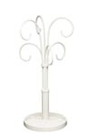 KitchenCraft Classic Collection - Arbre à Tasses/Porte-tasses en Fer Forgé, Blanc, 37 cm