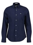 GANT Slim Fit Micro Print Long Sleeve Shirt - Navy, Navy, Size Xl, Men