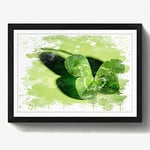 Arty Pie Framed Print Black A2 (24.5x18 Inch) Irish Four Leaf Clover V3, Wood, Multi-Colour, 60 x 42 x 2 cm