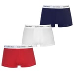 Calvin Klein Men's Low Rise Trunk 3pk 0000u2664g Low Rise Trunk, White/Red/Navy, M