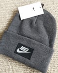 Genuine NIKE Dark Grey Cuff BEANIE Unisex ADULT Hat Toque *Super Comfy*