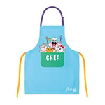 Chefclub Kids - Tablier de Cuisine pour Enfants - 100% Coton - Taille Unique - 4 à 10 ans - Patisserie - Couleur bleu