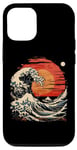 Coque pour iPhone 13 Art japonais Grande vague Coucher de soleil Kanagawa Japon Esthétique